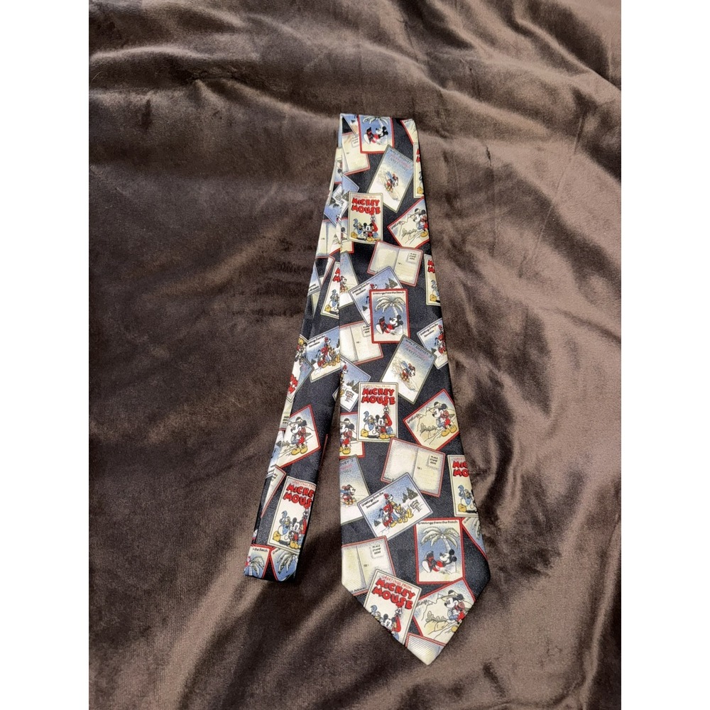 Disney Unlimited Tie Mickey Classic Post Card Necktie Mickey Mouse Vintage